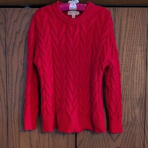 Philosophy Bright Red Cable Knit Sweater